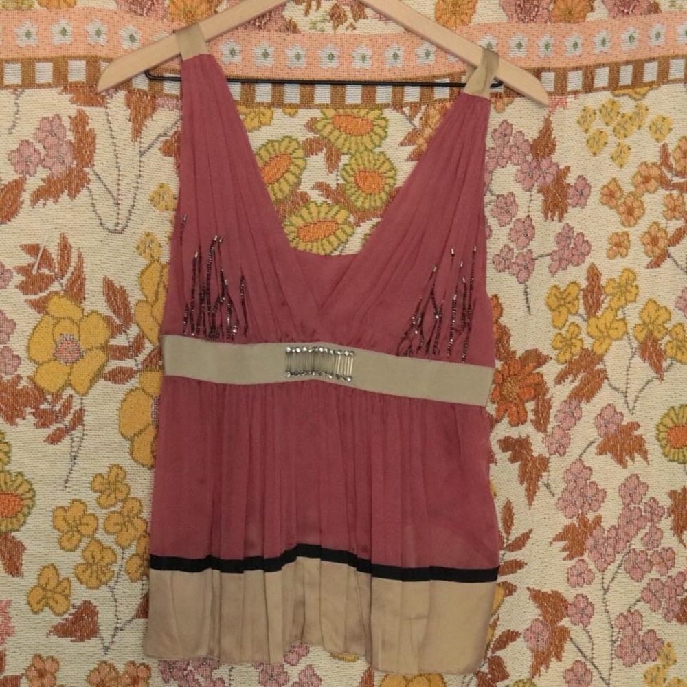 alberta Ferretti babydoll sequin top